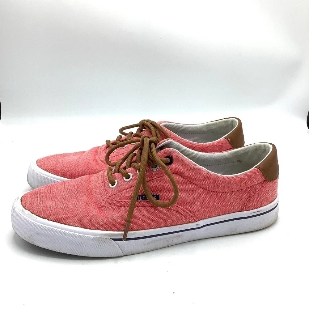 Tommy Hilfiger Phero TMPHERO Mens Pink Canvas Low Top Designer Sneaker Shoes 9.5